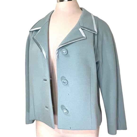 Vintage French Designer 60s Blue Blazer Jacket - Picture 4 of 13